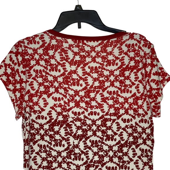 Villager Liz Claiborne Women Large Rib Square Neck Henley Short Sleeve Top NWT‎ - Picture 7 of 8